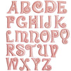 Iron-On Patch, Pink and Blue Alphabet Letter Patches (1 x 1 in, 4 Sets)