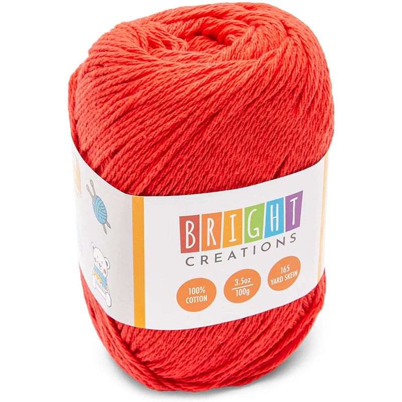 Red Cotton Skeins, Medium 4 Worsted Yarn for Knitting (330 Yards, 2 Pa –  BrightCreationsOfficial