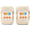 Cream White Cotton Skeins, Medium 4 Worsted Yarn for Knitting and Embroidery (330 Yards, 2 Pack)