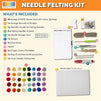 Needle Felting Kit with Wool, Needles, Scissors, Glue, Case (40 Colors, 62 Pieces)