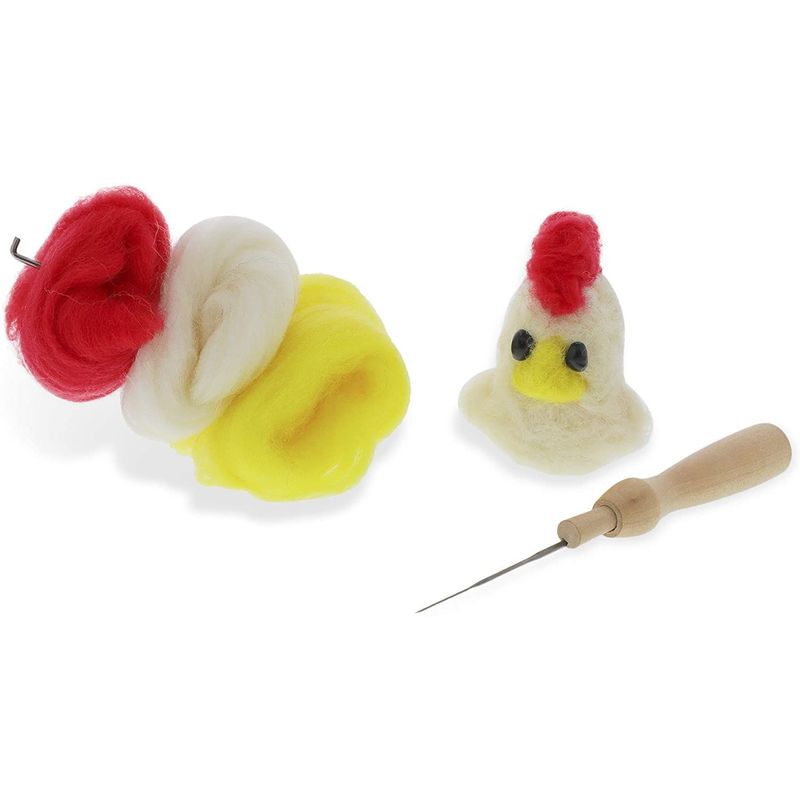 Needle Felting Kit with Wool, Needles, Scissors, Glue, Case (40 Colors, 62 Pieces)