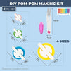 DIY Pom-Pom Maker Set with Thread Cutting Scissors (4 Pom Pom Decorations)