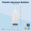 Plastic Squeeze Bottles, 16 oz Squirt Containers (3 Pack)