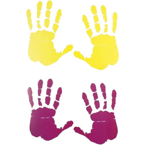 Colorful Handprint Decal Stickers for Classroom Decorations (5.5 x 4 in., 32 Pairs)