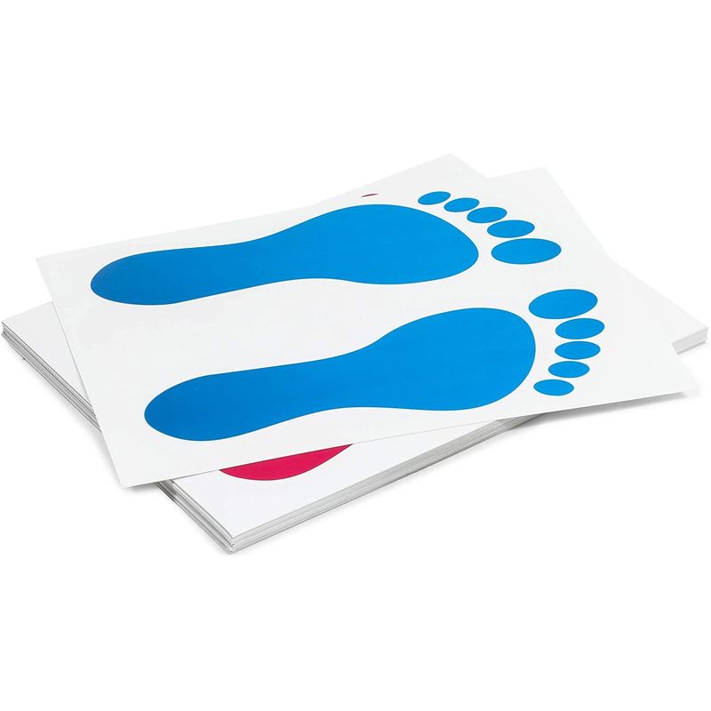 Kids Footprint Decal Stickers for Classroom Decor (32 Pairs)