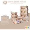 Christmas Nesting Gift Boxes with Lids, Ornaments Design (10 Pack)