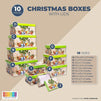 Christmas Nesting Gift Boxes with Lids, 10 Sizes (10 Pack)