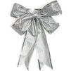 Christmas Bows for Gift Wrapping, Silver Glitter Present Bows (7 x 9 in, 12 Pack)