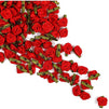 Ribbon Red Rose Flower Heads, Floral Decorations for Crafts (1 in, 200 Pack)
