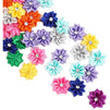 Satin Ribbon Daisy Flower Heads with Rhinestones, 10 Colors (1.2 in, 100 Pack)