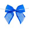 Blue Organza Bow Twist Ties for Favors and Treat Bags (1.5 Inches, 36 Pack)