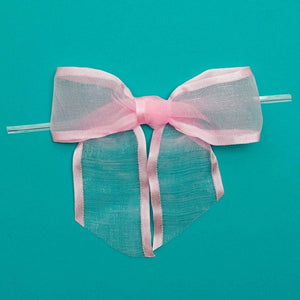 Pink Organza Bow Twist Ties for Favors and Treat Bags (1.5 Inches, 36 Pack)