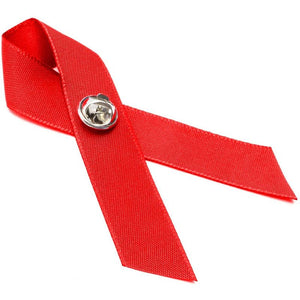 HIV/AIDS Awareness Ribbons with Clutch Pins (5/8 In, Red, 50-Pack)