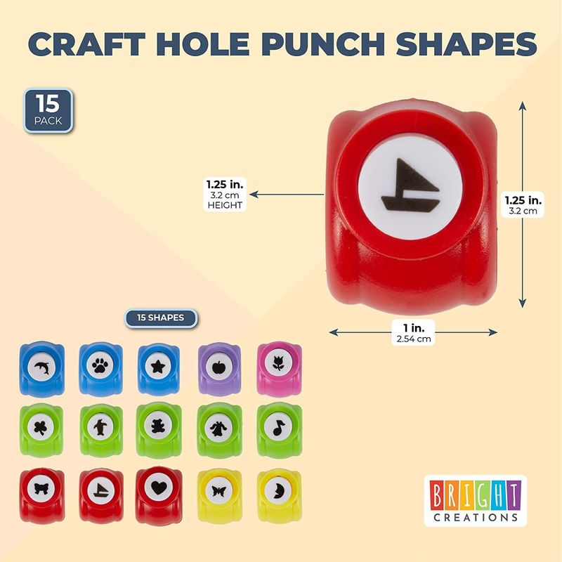 Craft Hole Punch Shapes for Scrapbooking Cutouts (15 Pieces) –  BrightCreationsOfficial