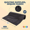 Black Sequin Fabric Roll for Sewing, Quilting Supplies (15 Feet)