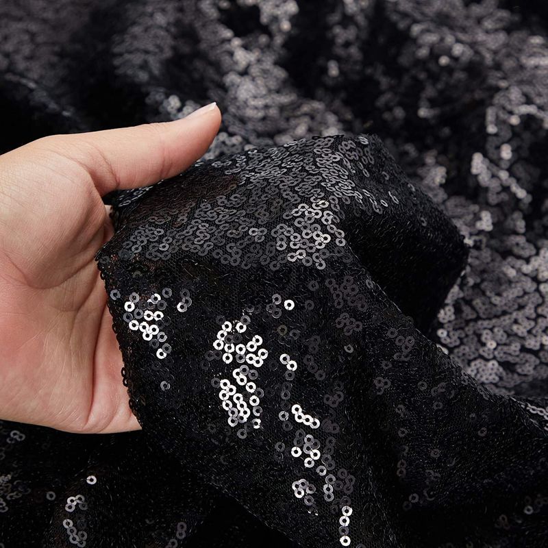 Black Sequin Fabric Roll for Sewing, Quilting Supplies (15 Feet)