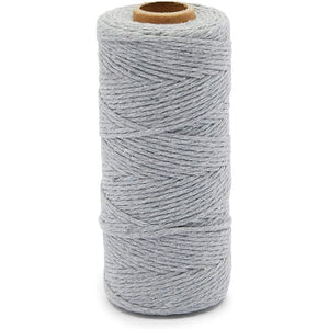 Light Grey Macrame Cotton Cord 492 Feet, Rope Craft Supplies (3mm, 164 Yards)