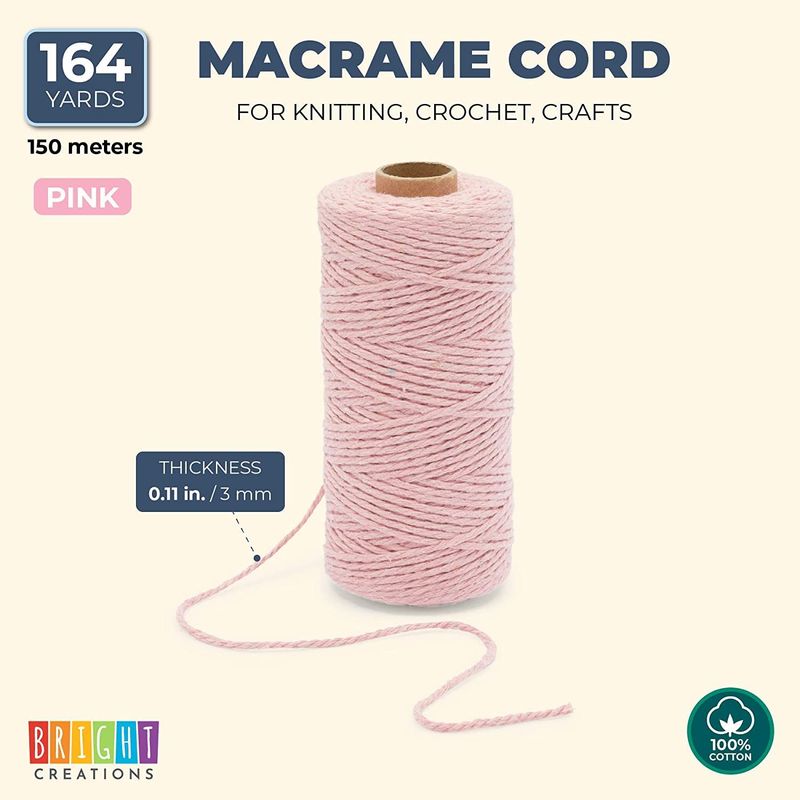  CAMAL Macrame Cord 2mm x 218yards, Colorful Cord Rope
