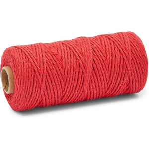 Red Macrame Cotton Cord 492 Feet, Rope Craft Supplies (3mm, 164 Yards)