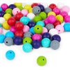 Silicone Beads with String, Clasps for Jewelry Making (Vibrant Colors, 100 Pieces)