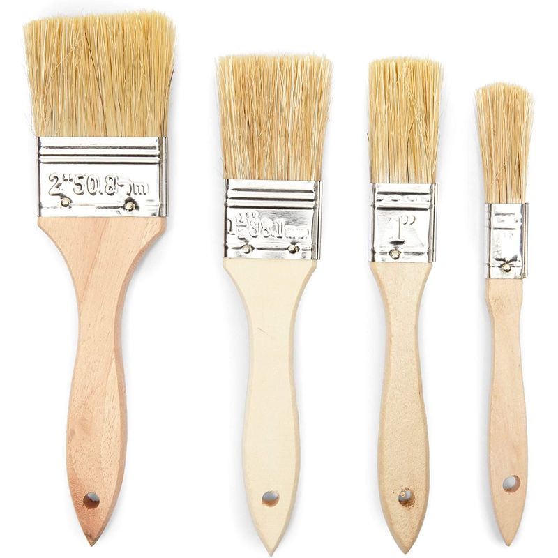 Chip Paint Brushes for Painting, Artists and Crafts Supplies (4 Sizes, 20 Pack)