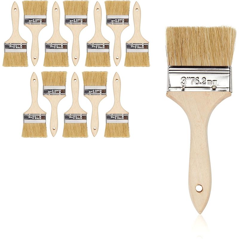 Chip Paint Brushes for Painting, Artists and Crafts Supplies (3 x 8 in, 12 Pack)