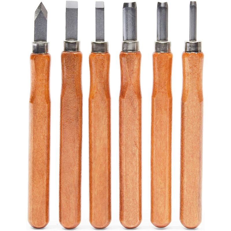 Wood Carving Tools Set for Beginners with Wooden Handles and Storage Case (12 Pieces)