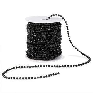 Black Pearl Beads on a String Roll for Crafts (4 mm, 25 Yards)