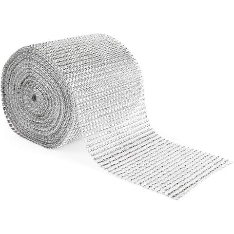 4-Pack Deco Mesh Ribbon Rolls, 10 in x 30 ft Craft Mesh for Wreaths,  Centerpieces, Decorations, Metallic Poly Burlap Mesh 10 inches in Blue,  Silver
