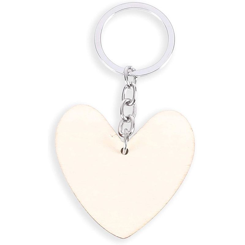 10 Pack Clear Acrylic Heart Keychain Blanks Metal Rings for Crafts DIY  3x2.75