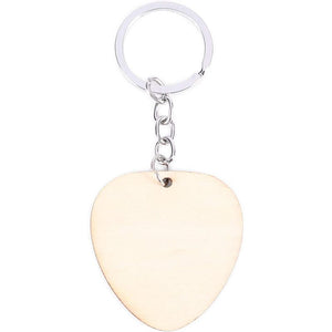 Wood Keychain Blanks, Round, Oval, Heart, and Rectangle for Crafts (12 Pack)