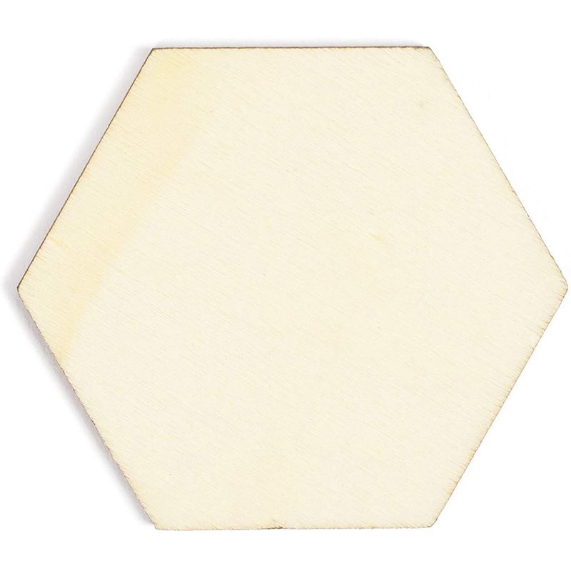 Unfinished Wood Hexagon Cutouts for DIY Crafts (2 in, 100 Pieces)