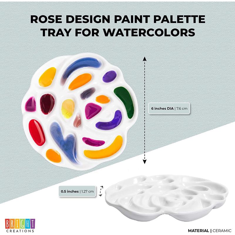Plastic Watercolor Palette for Painting, Arts, DIY Crafts in Rose Design (6 in)