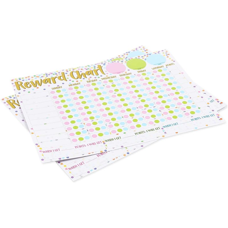 Confetti Chore Chart for Multiple Kids, Dry Erase (14.5 x 11 in, 6 Pack)