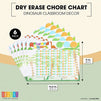 Dinosaur Chore Chart for Multiple Kids, Dry Erase (14.5 x 11 in, 6 Pack)