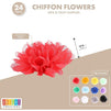 Chiffon Fabric Artificial Flowers for DIY Crafts, Girl's Flower Headbands, 12 Colors (4 in, 24 Pieces)