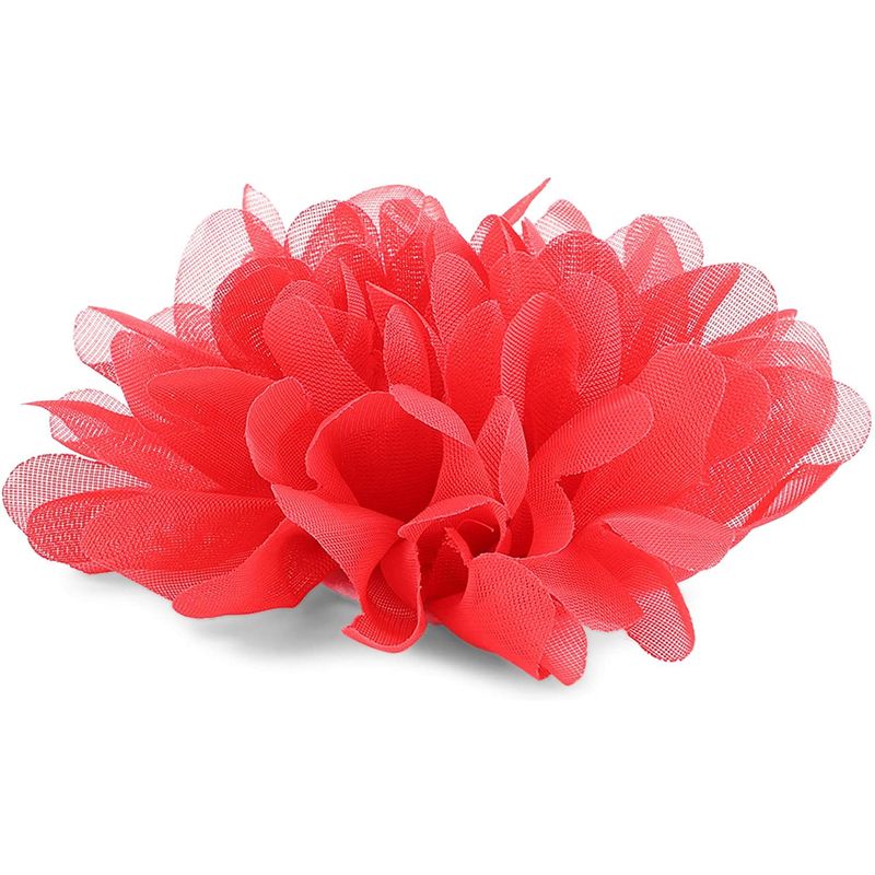 Chiffon Fabric Artificial Flowers for DIY Crafts, Girl's Flower Headbands, 12 Colors (4 in, 24 Pieces)