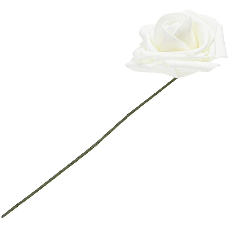 Bright Creations Cream 3-Inch Artificial Rose Flowers Heads with Stems (60 Pack)