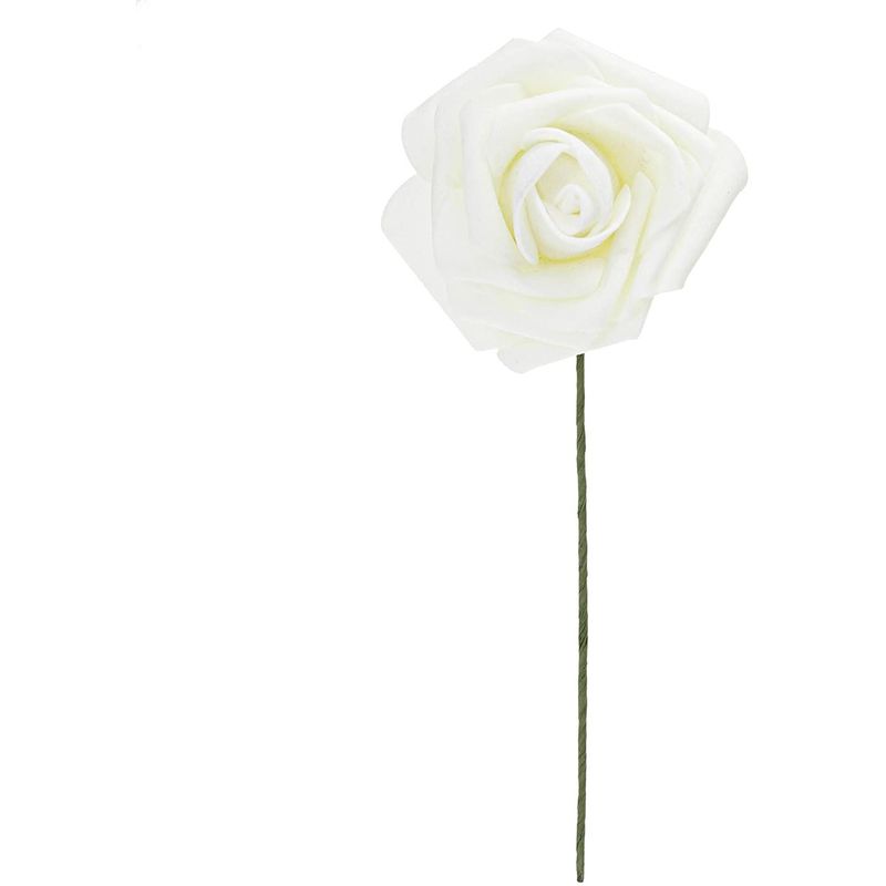 Bright Creations Cream 3-Inch Artificial Rose Flowers Heads with Stems (60 Pack)
