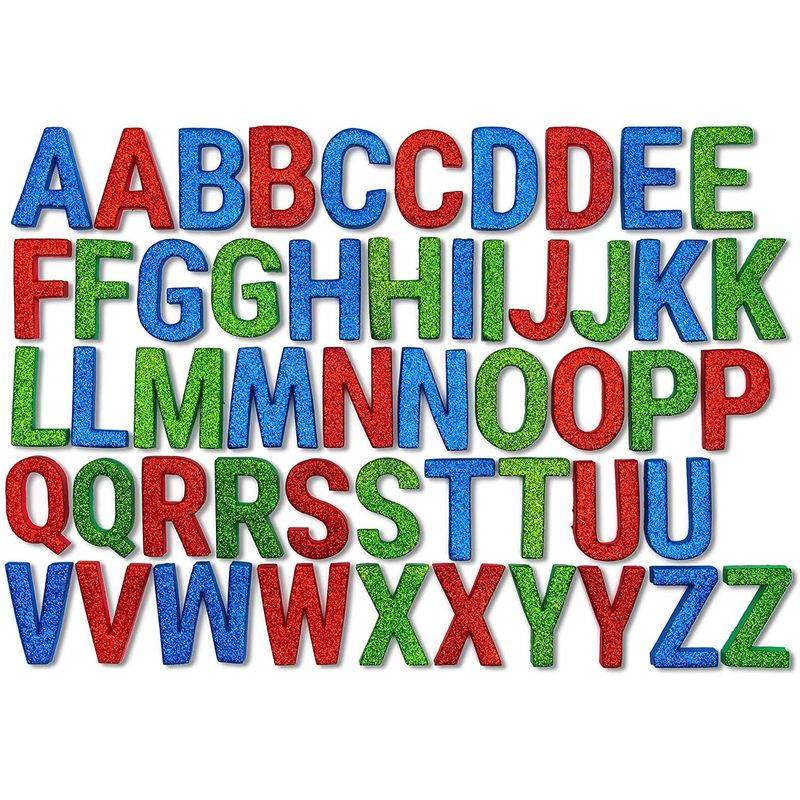 Foam Alphabet Letters A-Z, Glitter Abc's (3 in, 52 Pieces)