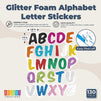 205PCS Glitter Foam Alphabet Letter Stickers Scrapbook Stickers Glitter  English AZ Planner Stickers 3D Self-Adhesive Foam Sticker Sheets Easy  Peel-Off
