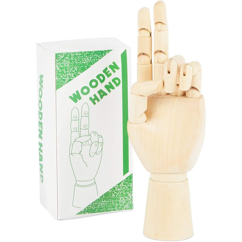 CM 7 Wooden Articulated Figure Manikin Hand Artist Drawing Hand Model for  Drawing Sketching Painting (Left Hand)