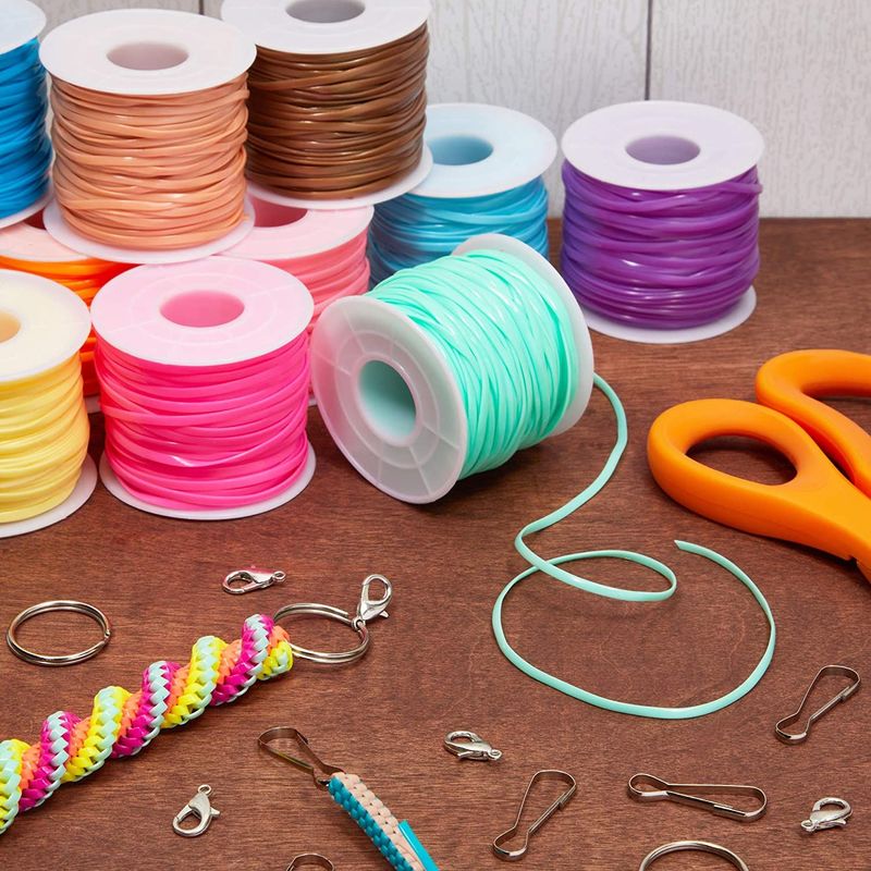 Lanyard String, Plastic Lanyard String for Bracelet Making, 24pcs Gimp String  Plastic Lacing Cord Kit Colorful Bracelet Cord for DIY Jewelry Bracelet  Necklaces Key Chains Making