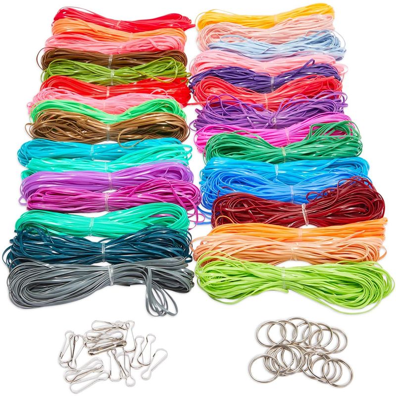 31 Color Lanyard String Kit, Gimp String For Bracelets Boondoggle  Keychains, Plastic Cord With Rings And Hooks (40 Ft Each Roll), Gimp  String Patterns