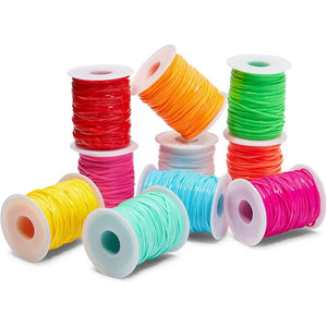 Lanyard Kit, Plastic String for Bracelets, Necklaces with Keychains (400 Yards, 100 Pieces)