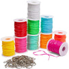 Lanyard Kit, Plastic String for Bracelets, Necklaces with Keychains (400 Yards, 100 Pieces)