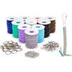 Lanyard Kit, Plastic String for Bracelets, Necklaces with Keychains (40 Yards, 100 Pieces)