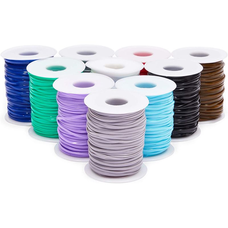 Lanyard Kit, Plastic String for Bracelets, Necklaces with Keychains (40 Yards, 100 Pieces)