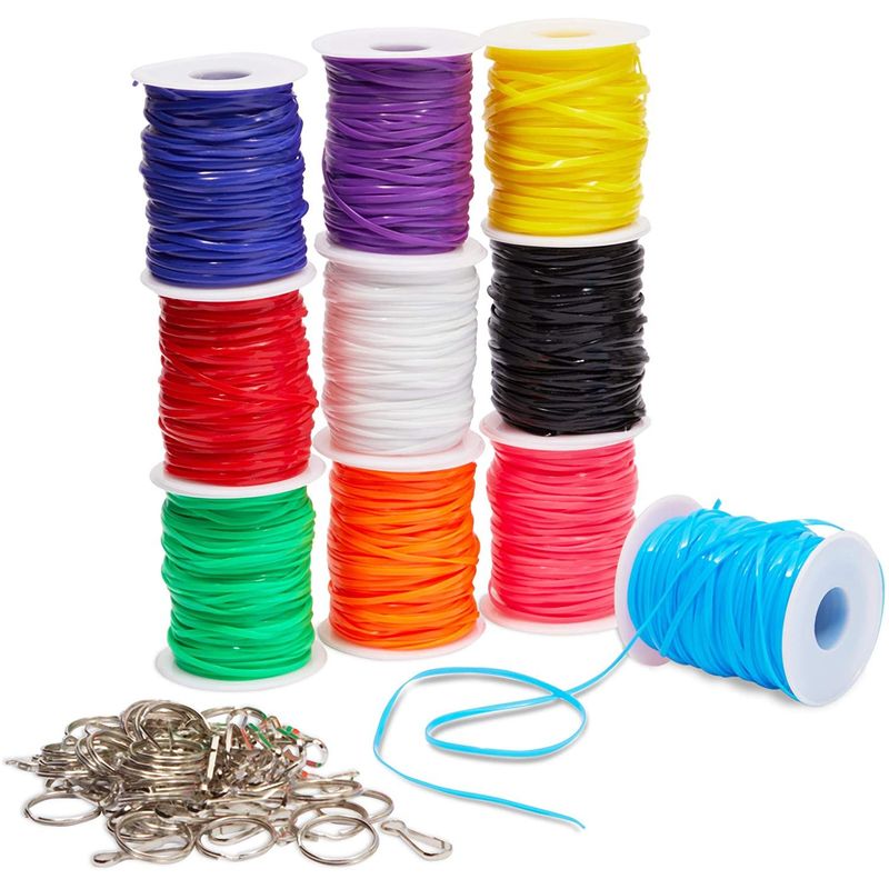 100 Lanyard Kit, Plastic String for Bracelets, Necklaces with