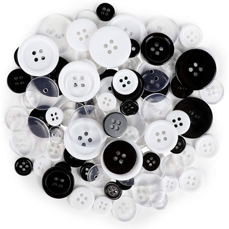 Resin Craft Buttons for Sewing Supplies, DIY Art Projects (3 Colors, 300 Pieces)
